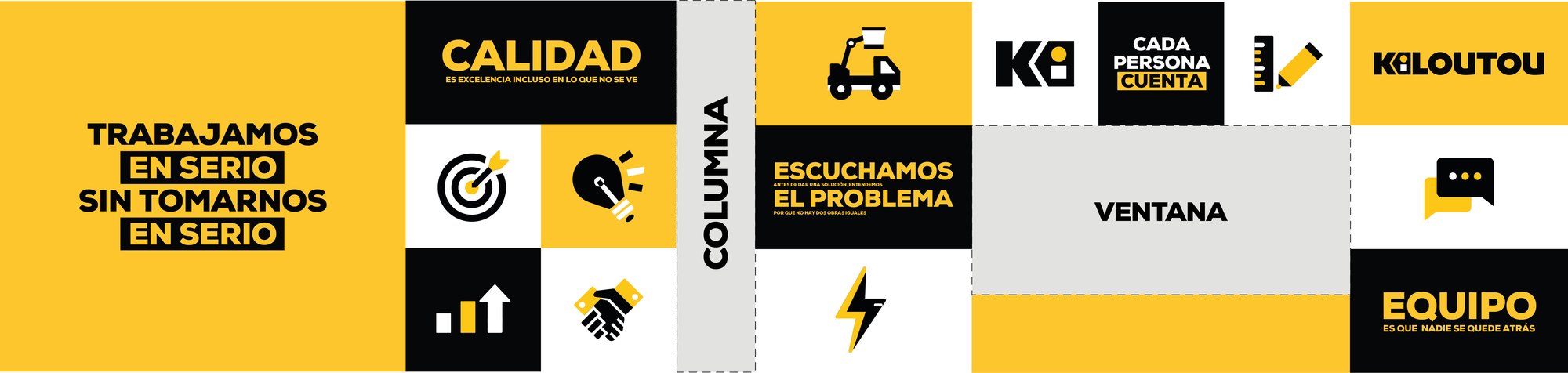 Segundo tramo del mural: trabajamos en serio sin tomarnos en serio, calidad, escuchamos el problema y equipo